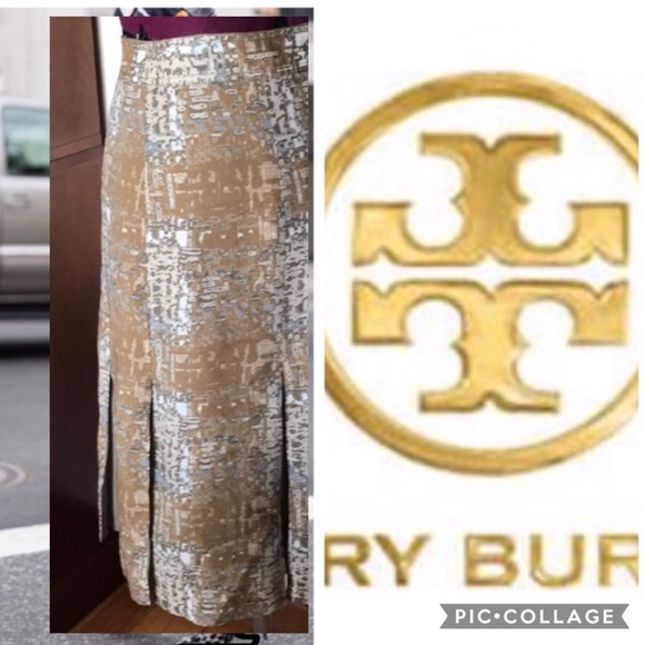 Tory Burch Dresses & Skirts - Tory Burch Grey Tan Pleated Skirt